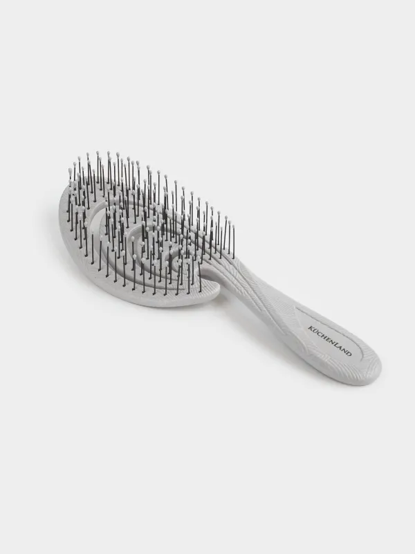 Hair massage comb, 22 cm, vegetable fiber / plastic, gray-blue, Zipo, image-3