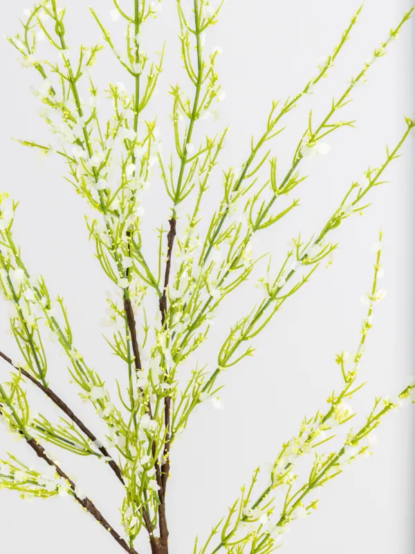 Decorative branch, 90 cm, polyester / metal, Green genista, Flower garden, image-3
