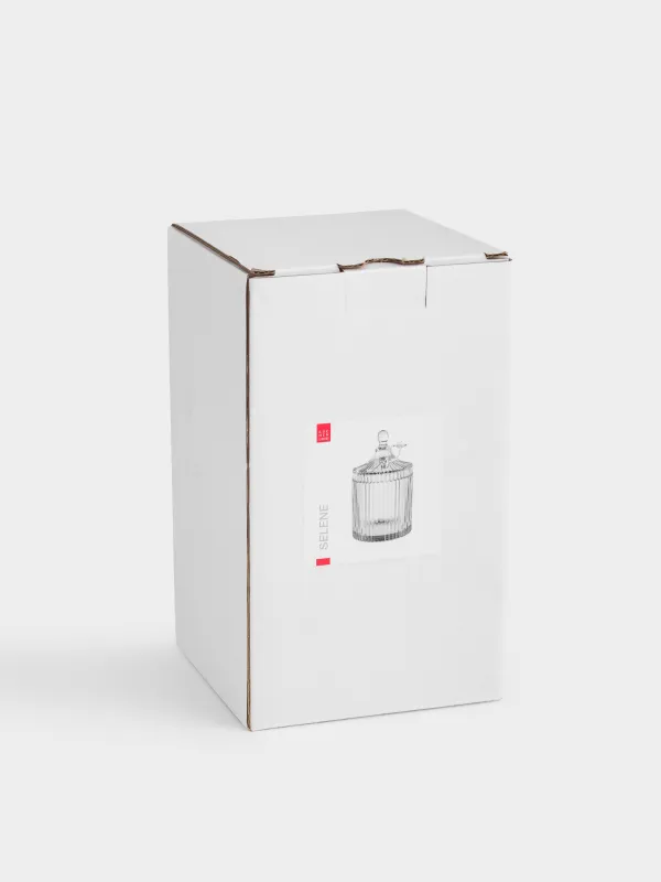 Storage container, 17x11 cm, 550 ml, with lid, glass R / metal, gray, Bird, Selene, image-4