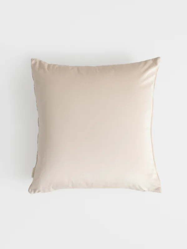 Decorative pillow, 43x43 cm, velvet, milky silver, Waves, Abstract, image-1