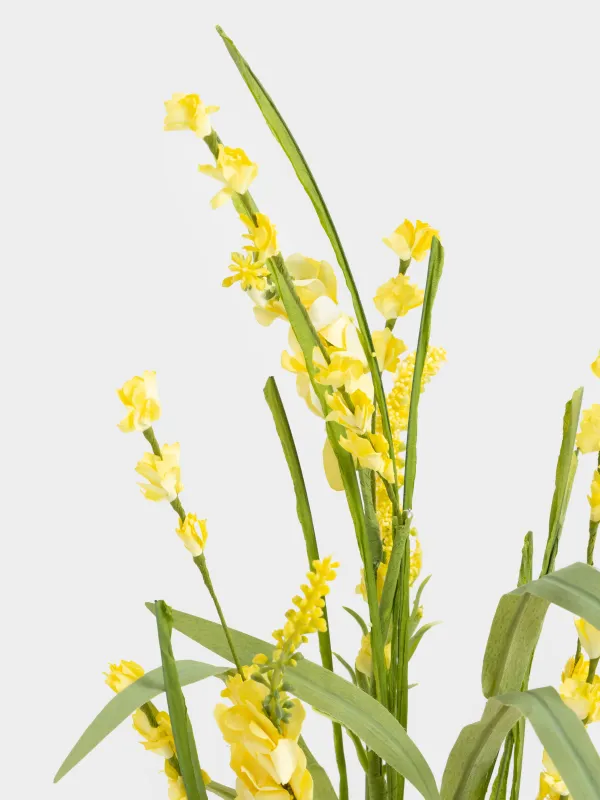 Decorative branch, 86 cm, plastic / polyester, Yellow lupine, Flower garden, image-2