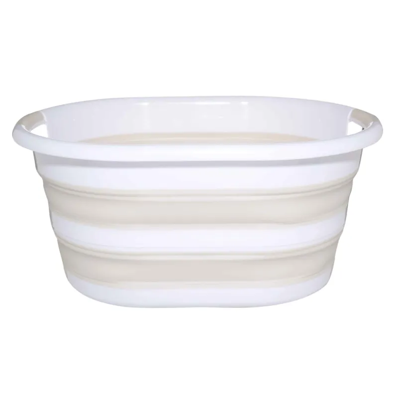 Foldable basin, 24 L, oval, rubber / plastic, grey, Foldaway, image-0