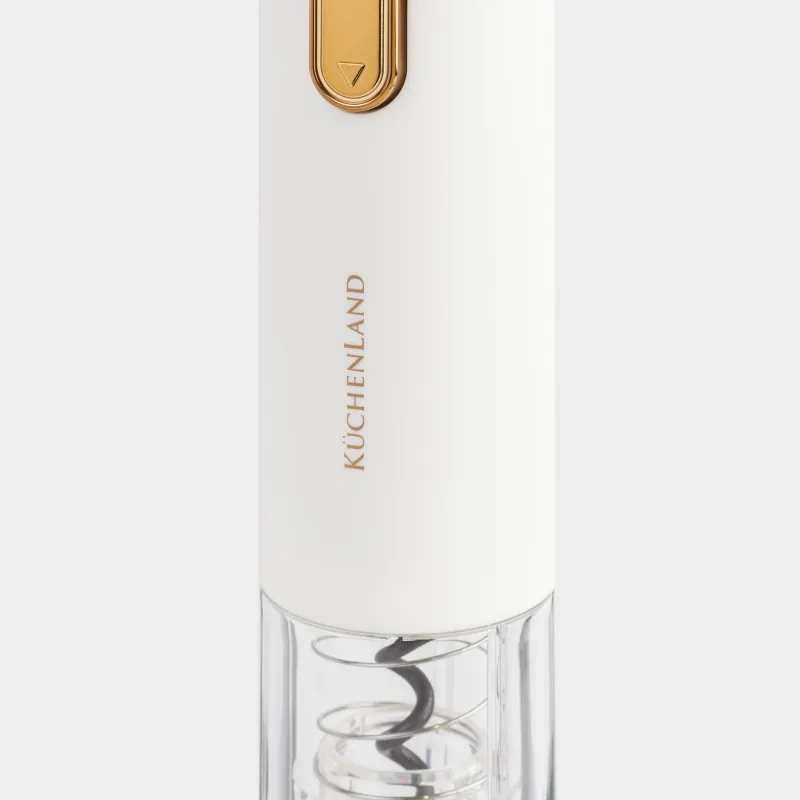 Electric corkscrew, 23 cm, with foil cutter, plastic, LED B, milky, Bar, image-1