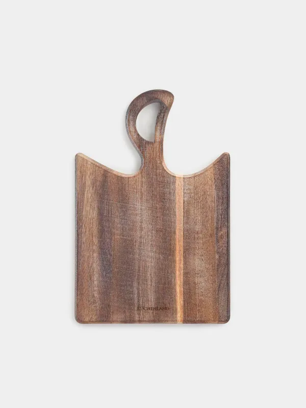 Cutting board, 30x20 cm, with handle, wood, Noble tree, image-0