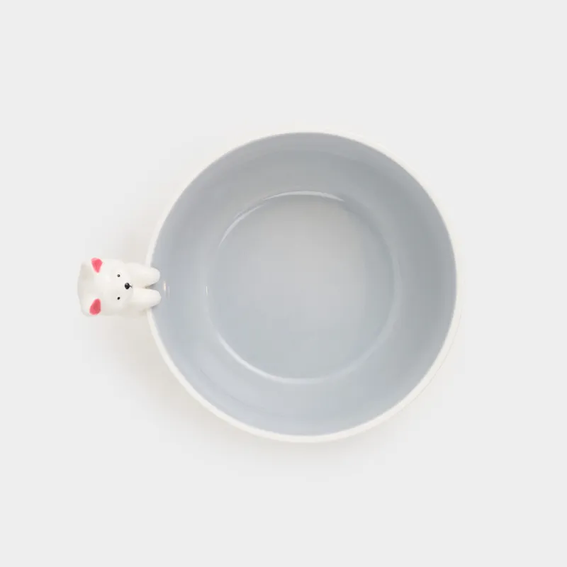 Children's soup plate, 14x6 cm, porcelain P, white-gray, kitten, Friend, image-2