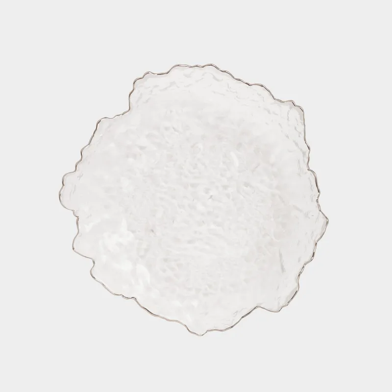 Dish, 25 cm, glass, with silver edging, Nautilus silver, image-3