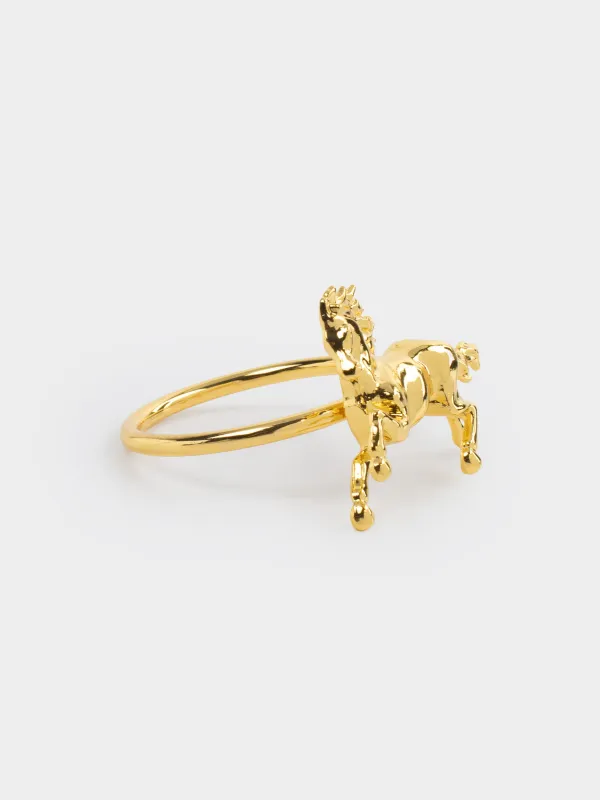 Napkin ring, 5 cm, metal, golden, Horse, Horse gold, image-2