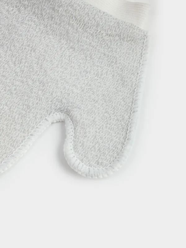 Washcloth-mitten for washing the body, 20x16 cm, nylon / cotton, gray-blue, Unique spa, image-5