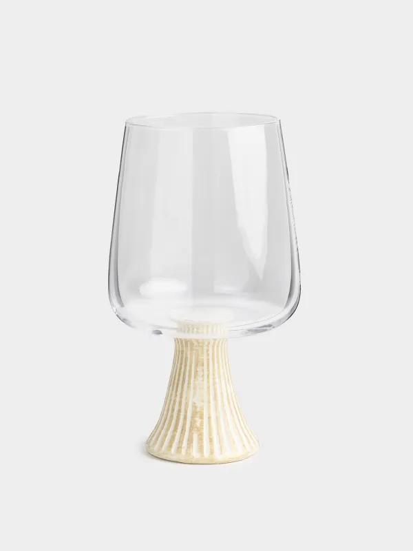 Drinking glass, 390 ml, glass / ceramic, milk leg, Aesthetic, image-0