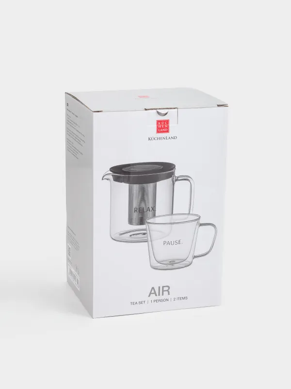 Tea set, 1 person, 2 items, glass Used / steel / plastic, Air, image-6