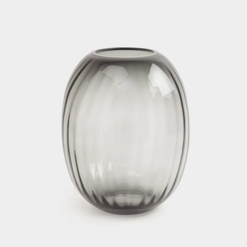 Flower vase, 24 cm, glass, grey gradient, Ledge gradient