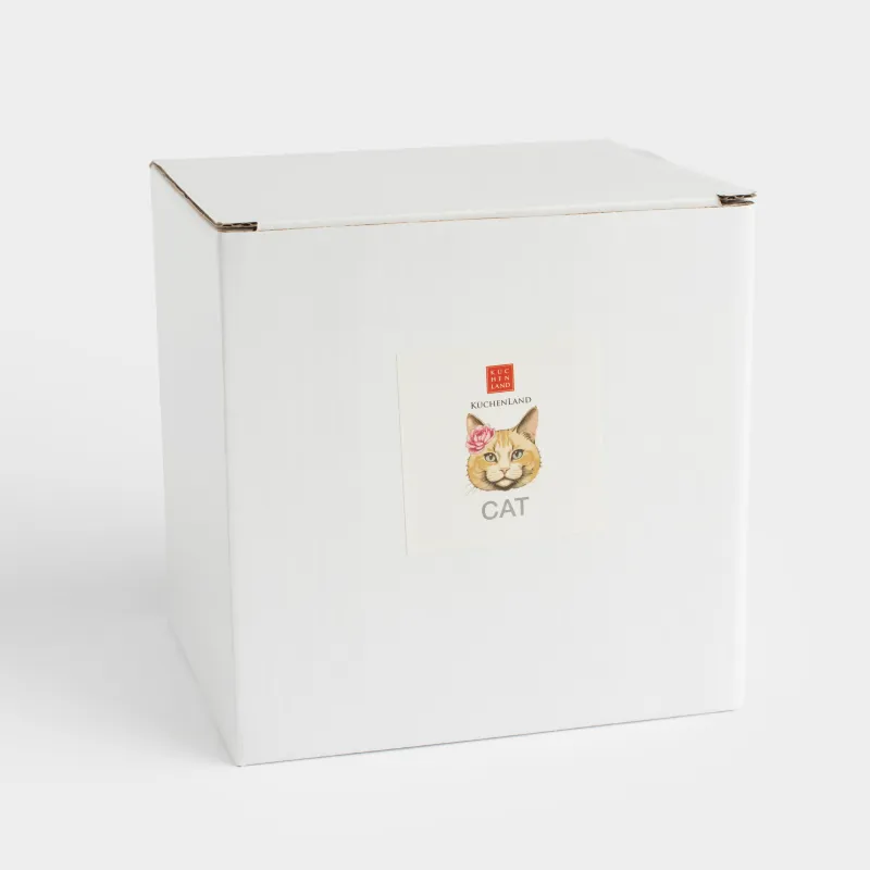 Mug, 480 ml, ceramic, milky beige, Cat, Cat, image-6