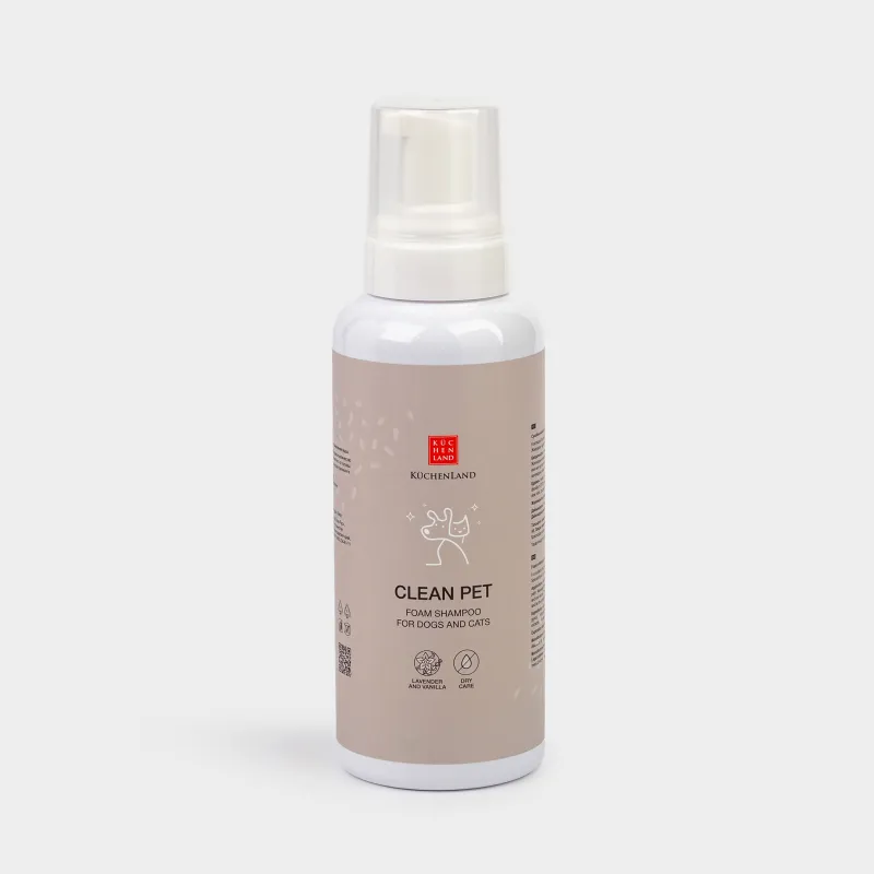 Shampoo-foam for animals, 500 ml, dry cleaning, universal, Lavender and vanilla, Clean pet