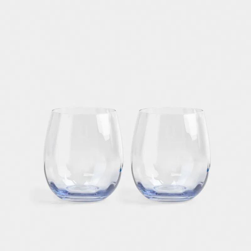 Glass, 10 cm, 450 ml, 2 pcs, glass, blue, Filo R color