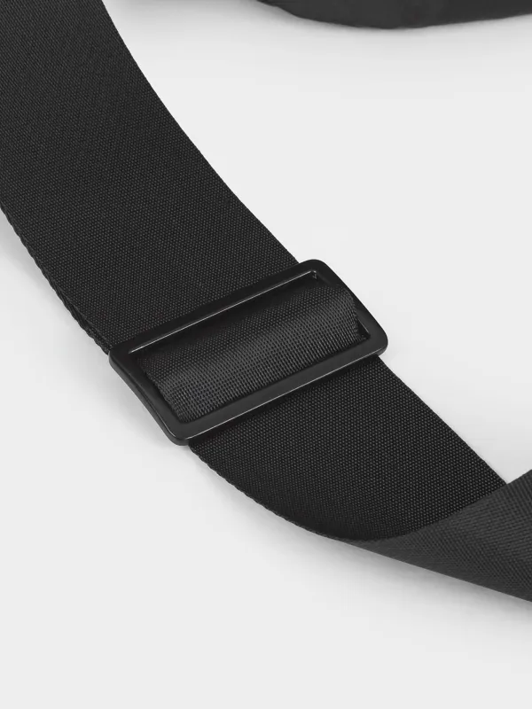 Sports bag, 43x34 cm, with handle and shoulder strap, nylon, black, Force, image-2