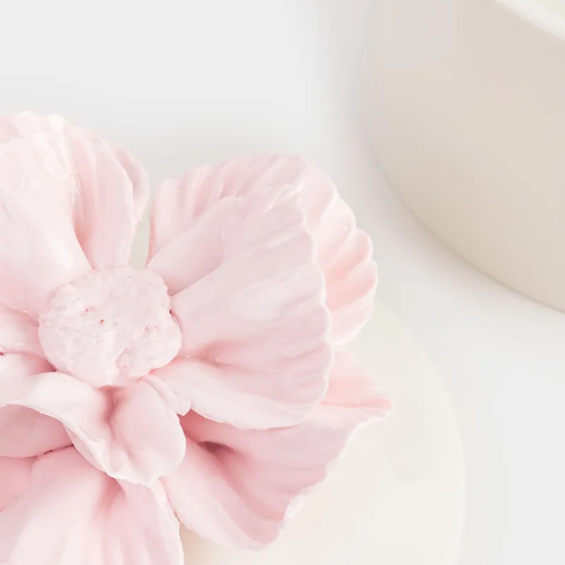 Jewelry box, 11x9 cm, ceramic, milky, Flower, Rose, image-2