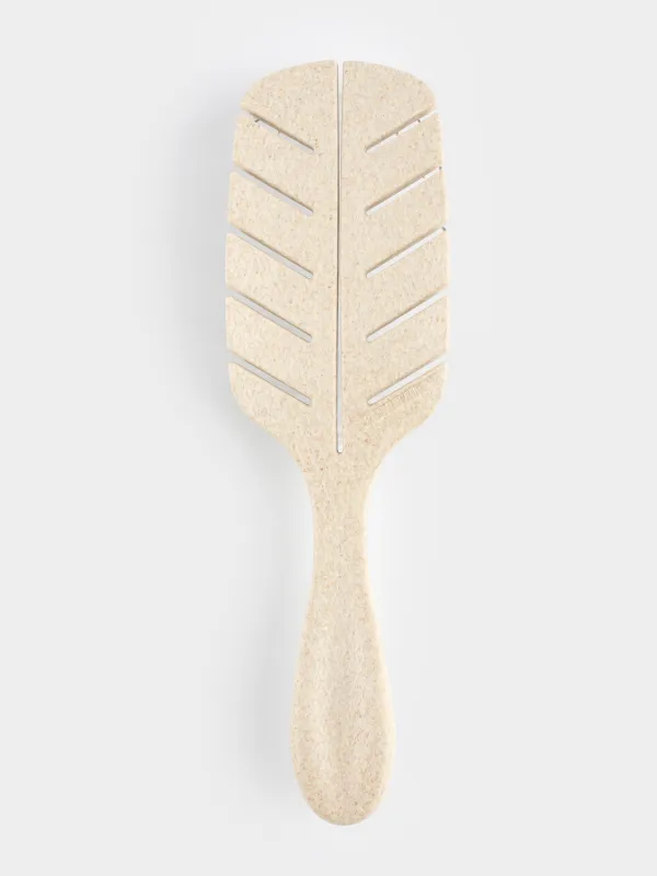 Hair massage comb, 23 cm, vegetable fiber / plastic, beige, Demo, image-1