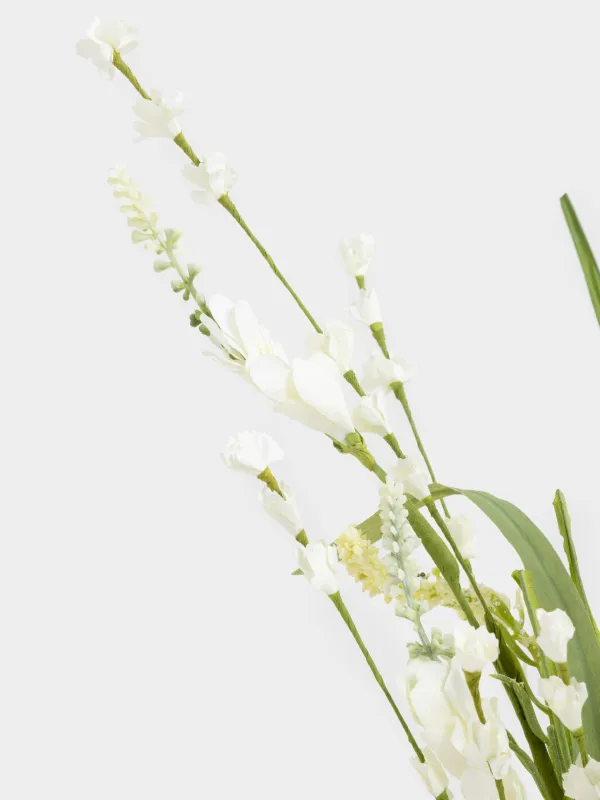Decorative branch, 75 cm, plastic / polyester, White lupine, Flower garden, image-3