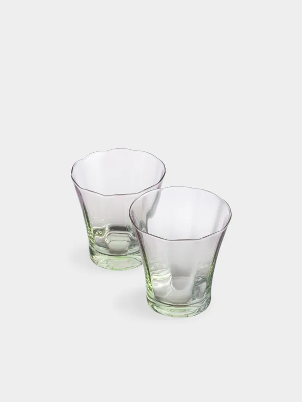 Glass, cm, 330 ml, 2 pcs, glass, purple-green, Flevertino, image-3