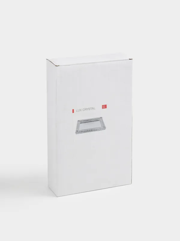 Tray, 25x14 cm, crystal glass/rhinestones, rectangular, Silver crystals, Lux crystal, image-4