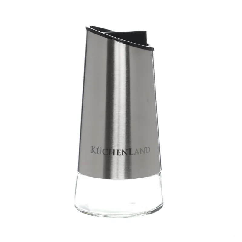 Salt and pepper set, 15 cm, on a stand, glass / metal, Classic color, image-1