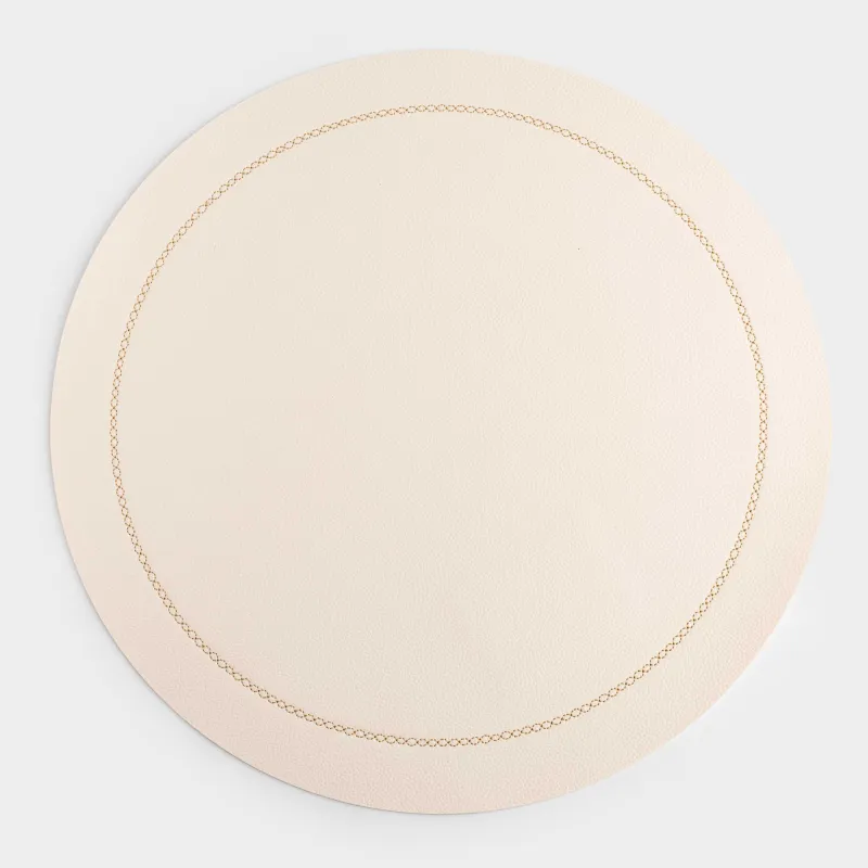 Placemat, 38 cm, PVC, round, beige, Rock, image-0
