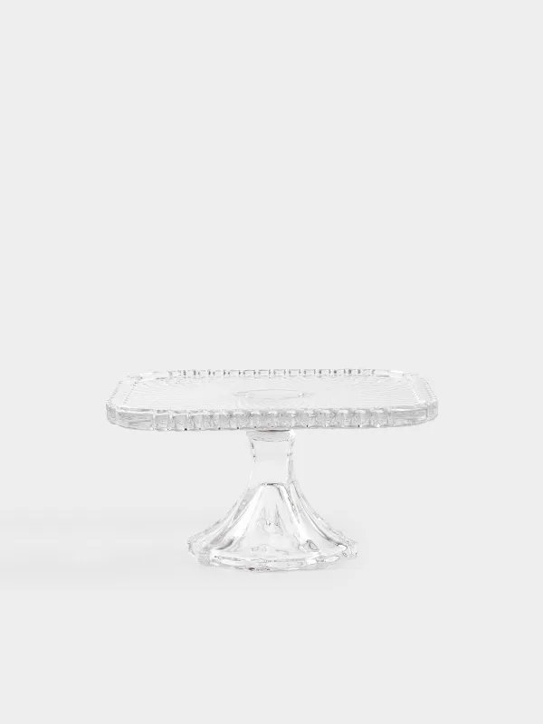 Dish on a leg, 20x10 cm, glass, square, Naiad, image-0