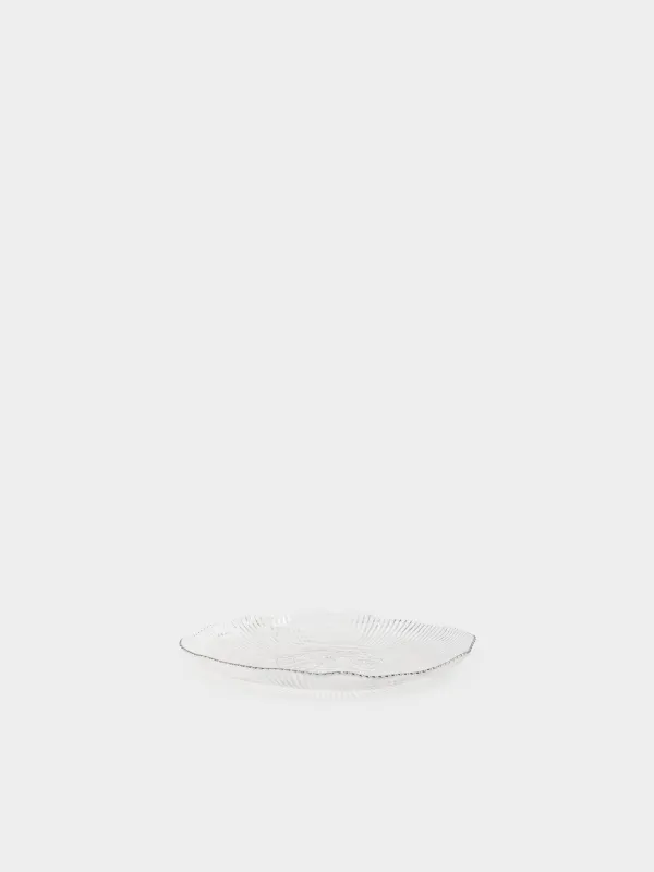 Snack plate, 21 cm, glass R, with silver edging, Argos silver, image-4