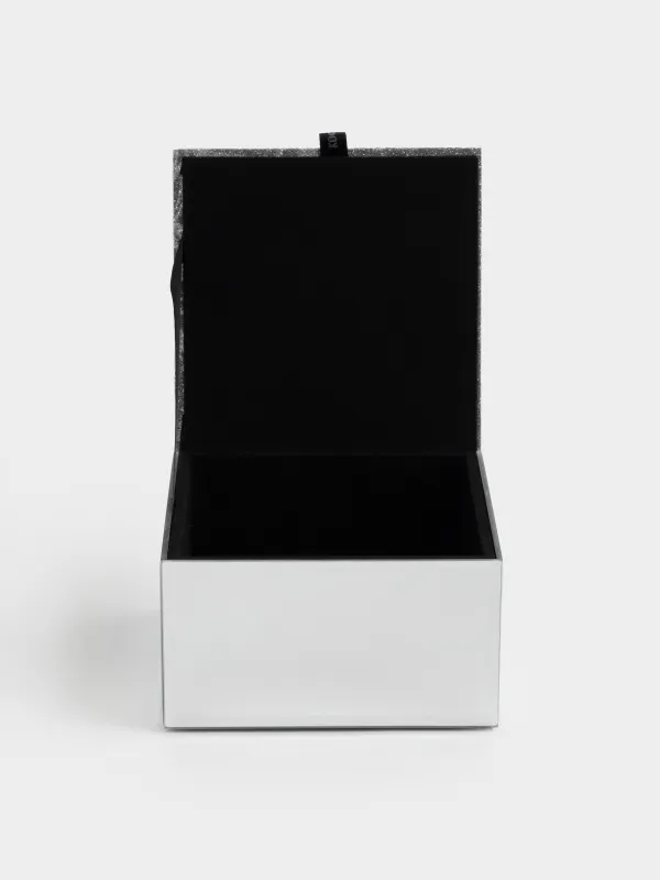 Jewelry box, 12x7 cm, glass / metal, Mirror, Butterfly, Glossy, image-3