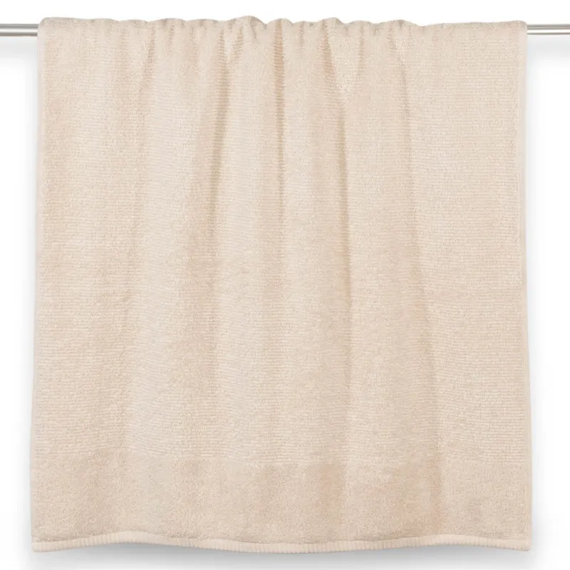 Towel, 70x140 cm, cotton, beige, Terry cotton, image-1