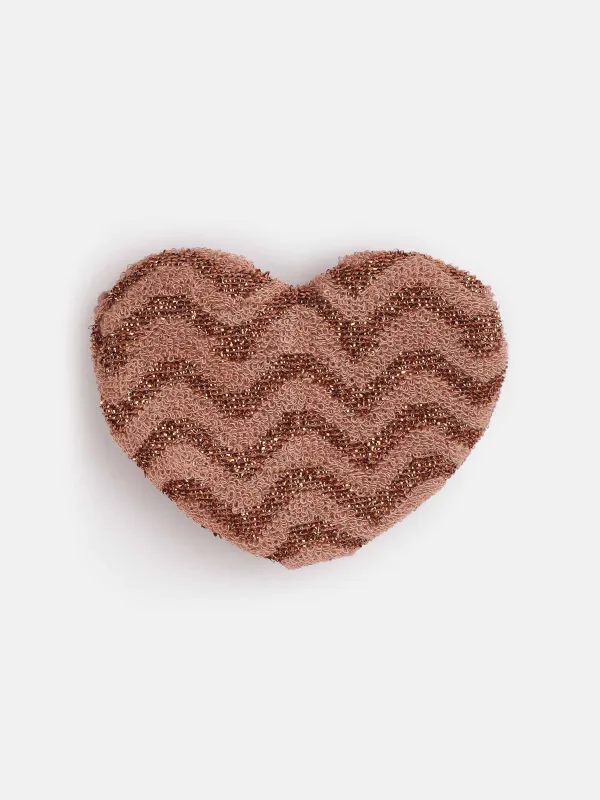 Dish washing sponge, 13x10 cm, double-stranded, polyester / foam, bronze, Heart, Clean, image-1