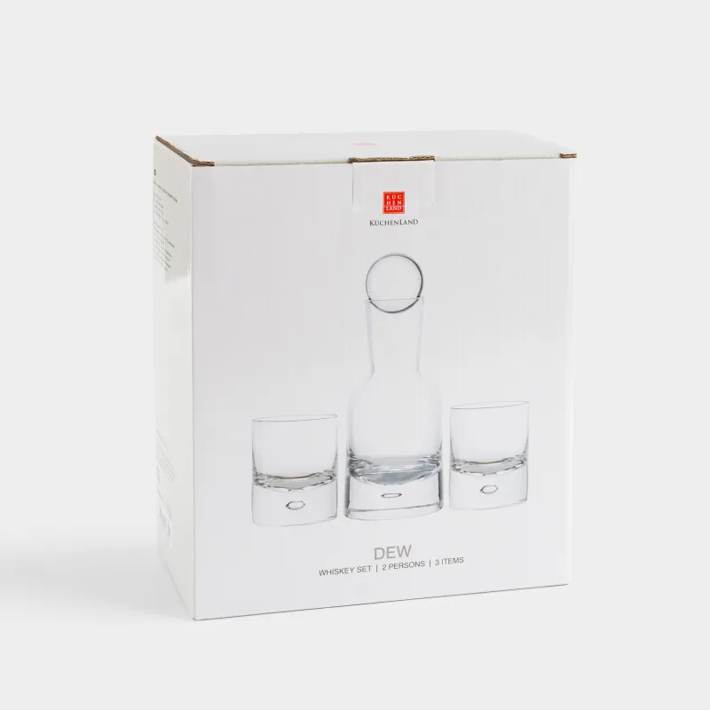 Drink set, 2 pers, 3 items, decanter / glasses, Glass, Bubble, Dew, image-3