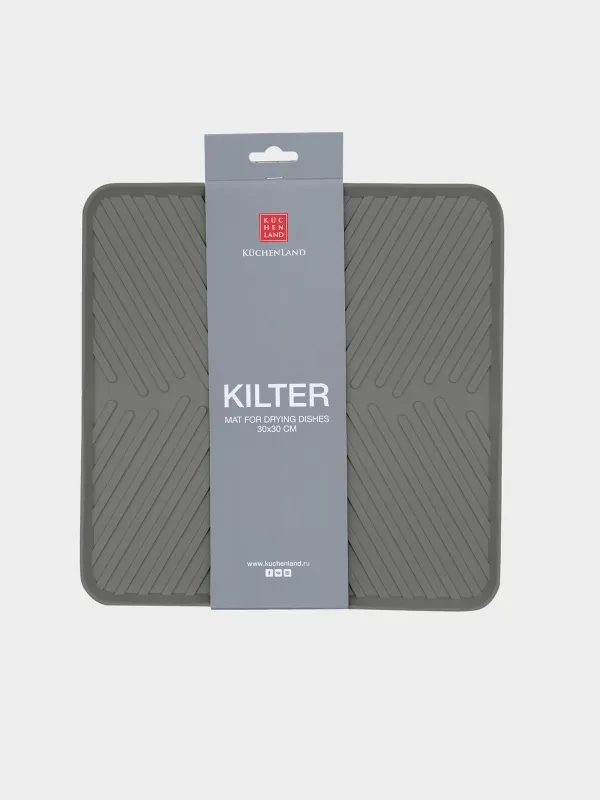 Dish drying mat, 30x30 cm, rubber, grey, Assist, image-1