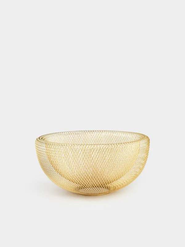 Fruit basket, 30 cm, metal, gold, Mesh, Twist cell, image-0