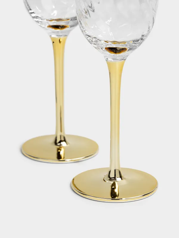Drinking glass, 90 ml, 2 pcs, glass, champagne leg, Wesso color, image-1