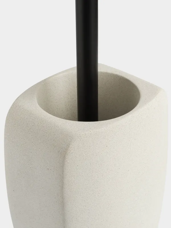 Toilet brush, 35 cm, with stand, rubber / cement, sand, Severe, image-3