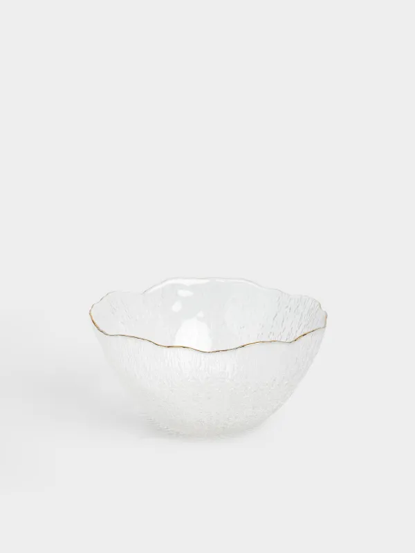 Salad bowl, 17x8 cm, 700 ml, glass, with golden edging, Berg, image-1