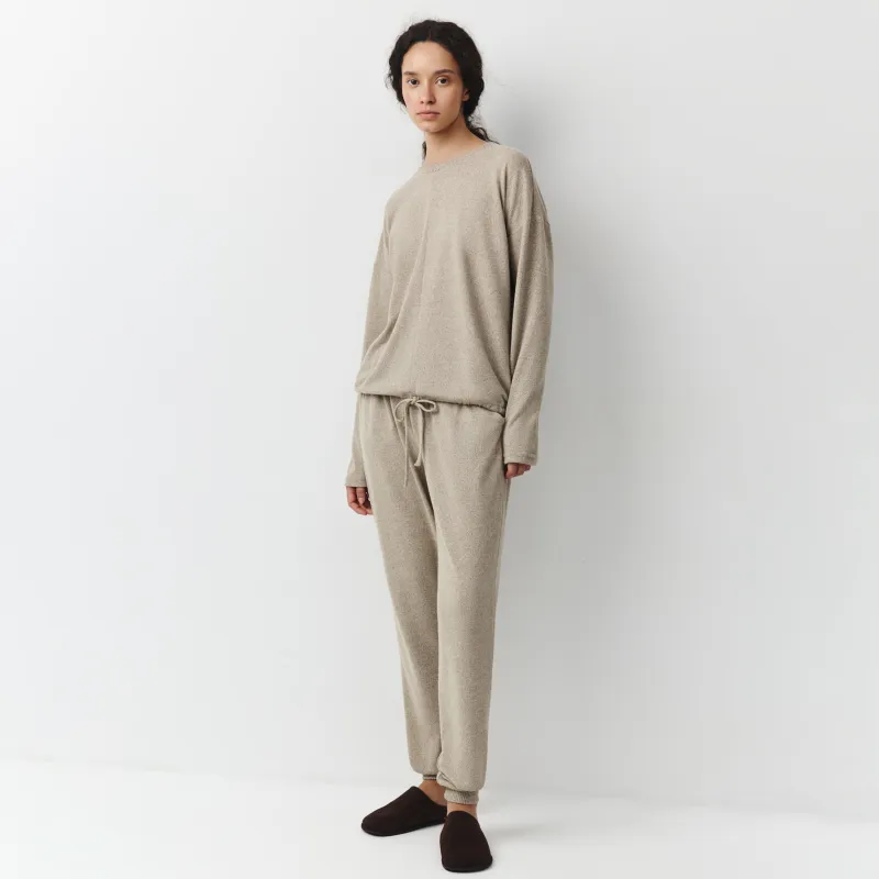 Women's suit, p. L, with trousers, polyester/spandex, beige, Bertha