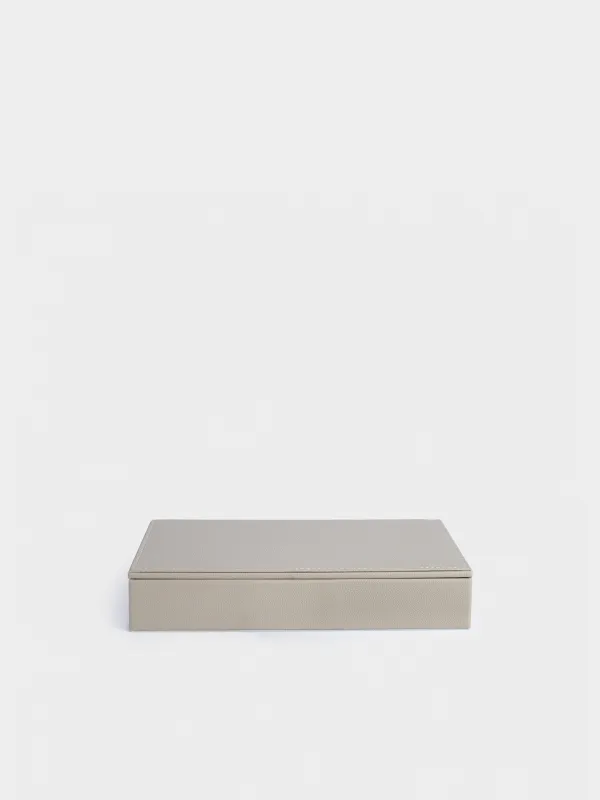 Jewelry box, 26x15 cm, PU leather / MDF, beige, Premiere one, image-1