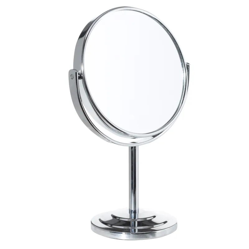 Table mirror, 22 cm, double-sided, on a leg, steel, round, Fantastic