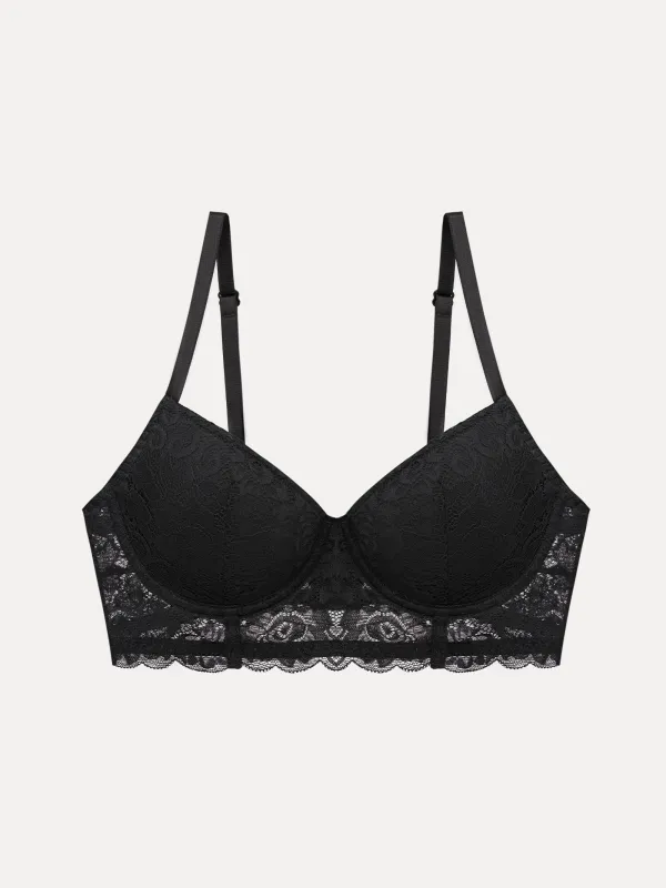 Bra, size L, nylon / spandex, lace, black, Lacie, image-0