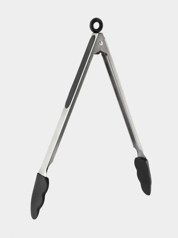 Kitchen tongs, 34 cm, steel / silicone, grey, Assist, image-1