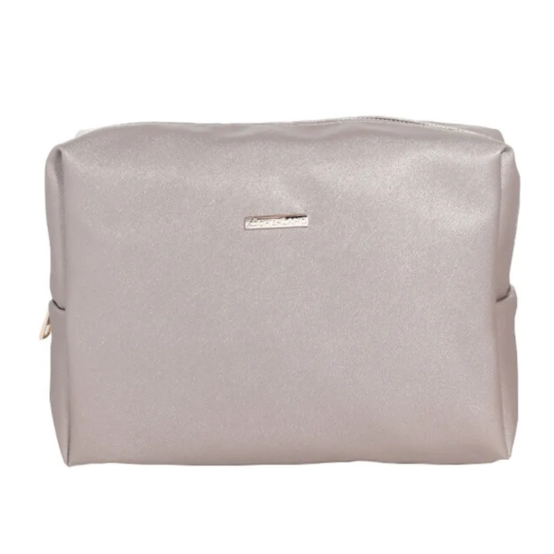 Cosmetic bag, 27x17 cm, polyurethane, golden, Beauty