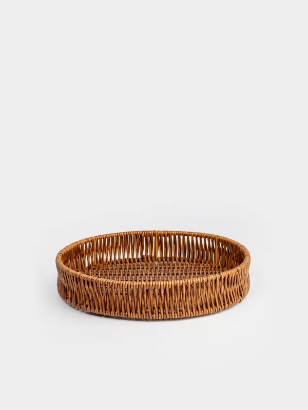 Tray, 25 cm, rattan, round, brown, Blendy, image-0