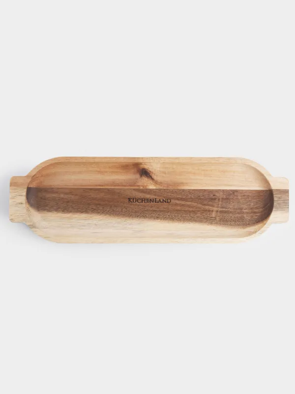 Serving dish, 35x11 cm, with handles, wood, Noble tree , image-2