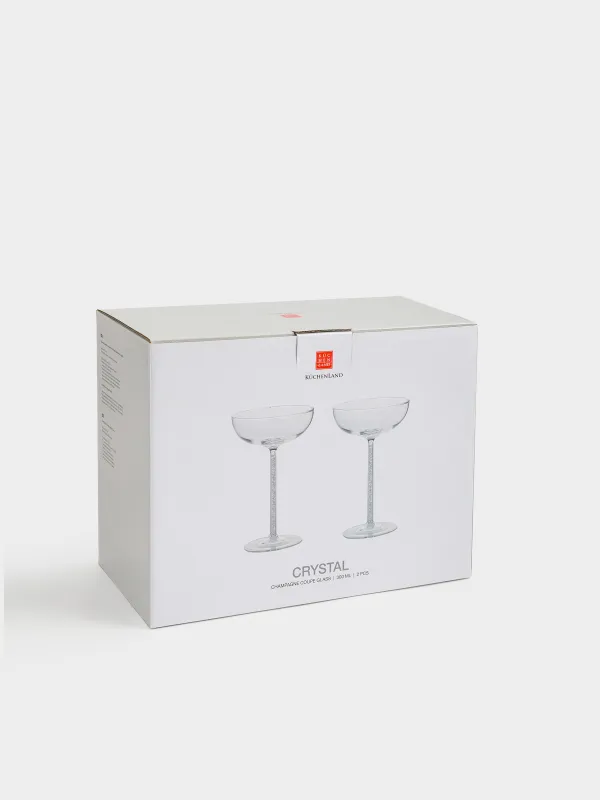 Drinking coupe glass, 300 ml, 2 pcs, glass / rhinestones, Crystal, image-4