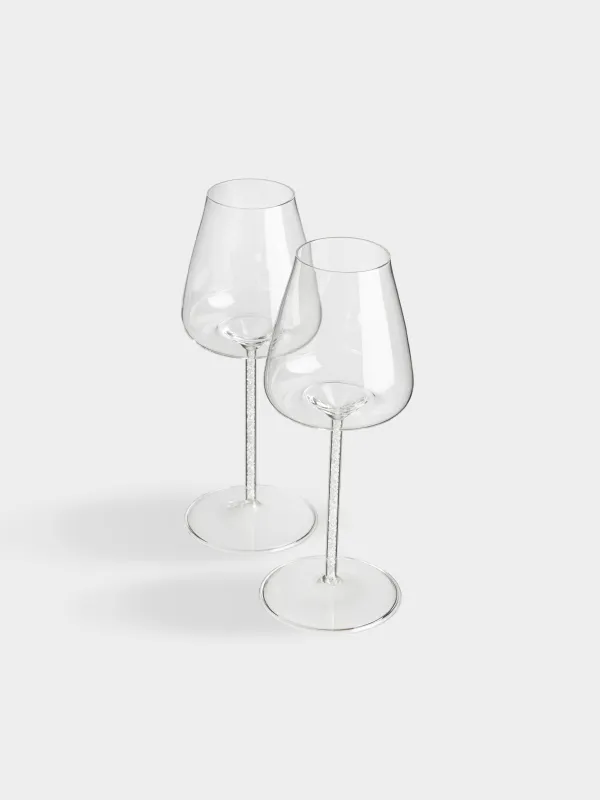 Drinking glass, 450 ml, 2 pcs, glass / rhinestones, Sorento crystal, image-1