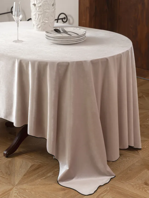 Tablecloth, 160x160 cm, chenille, Black edging, Chenill framed, image-6