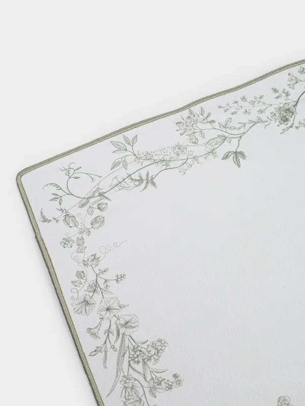 Placemat, 30x45 cm, PVC / polyester, rectangular, milky, Flowers and branches, Rock print, image-3