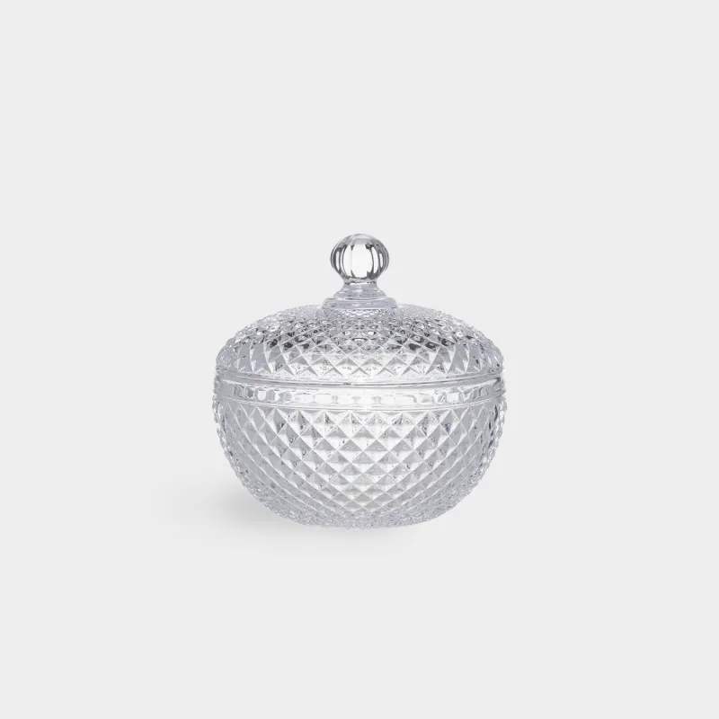 Candy bowl, 12x12 cm, with lid, glass R, Naiad